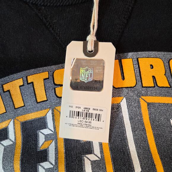 Pittsburgh Steelers Sweatshirt Tailgate Men’s XS Black NFL NWT Licensed 2019 - Picture 3 of 16